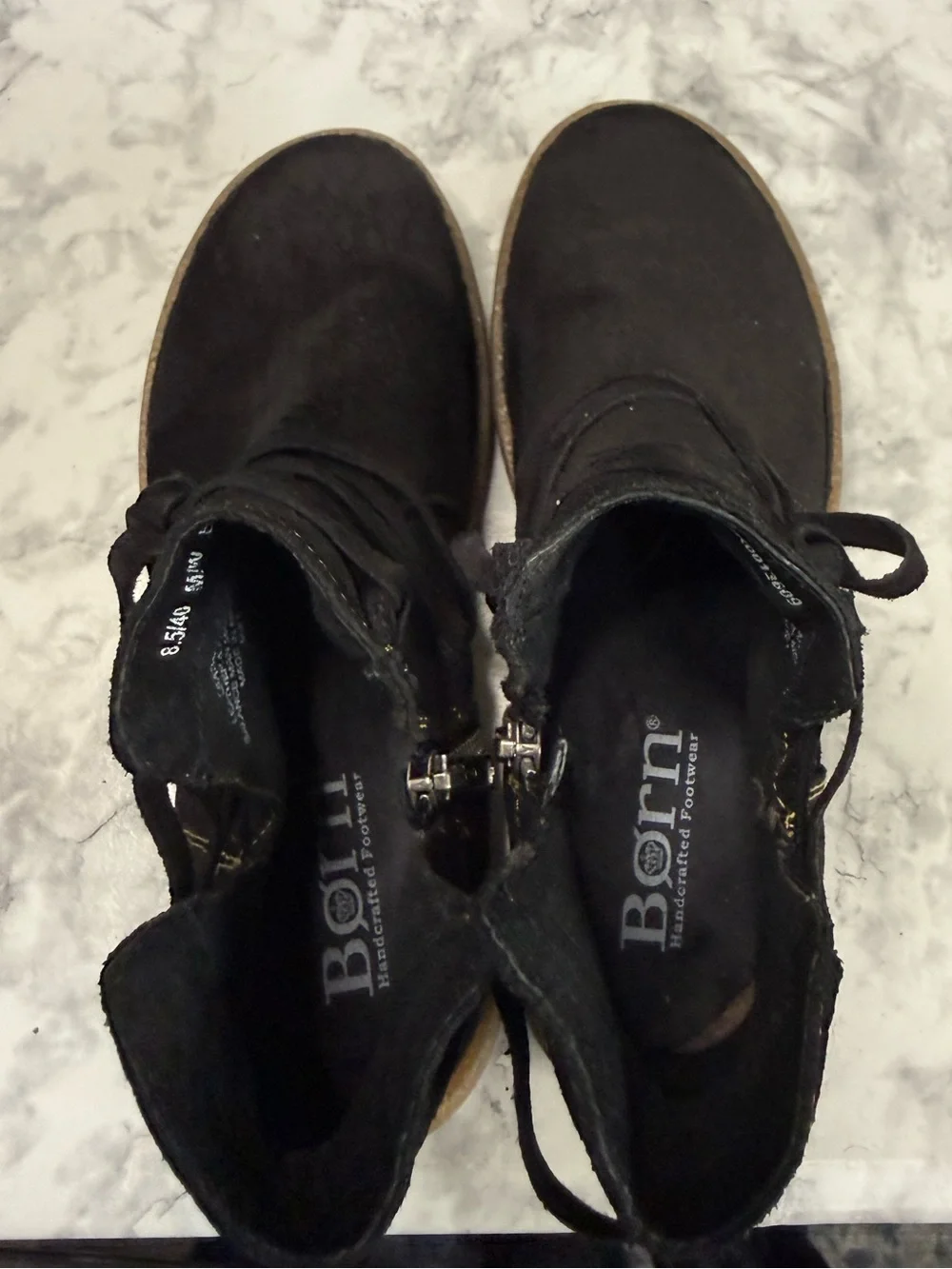 Born Black Women's Suede Leather Ankle Boots size 8 1/2